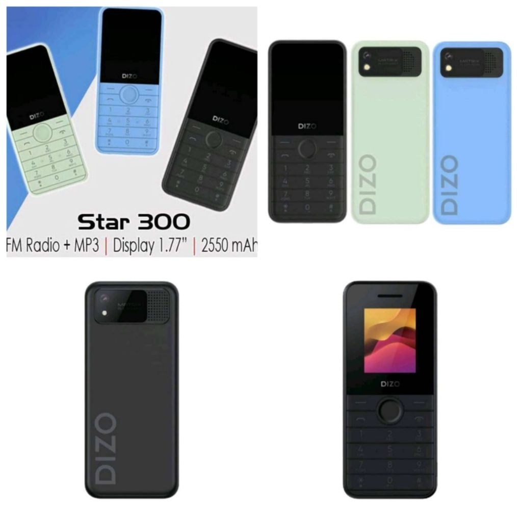 Dizo Star 300 Feature Phone Radio FM Camera Digital Garansi Resmi 1 Tahun Handphone Candybar Handpho