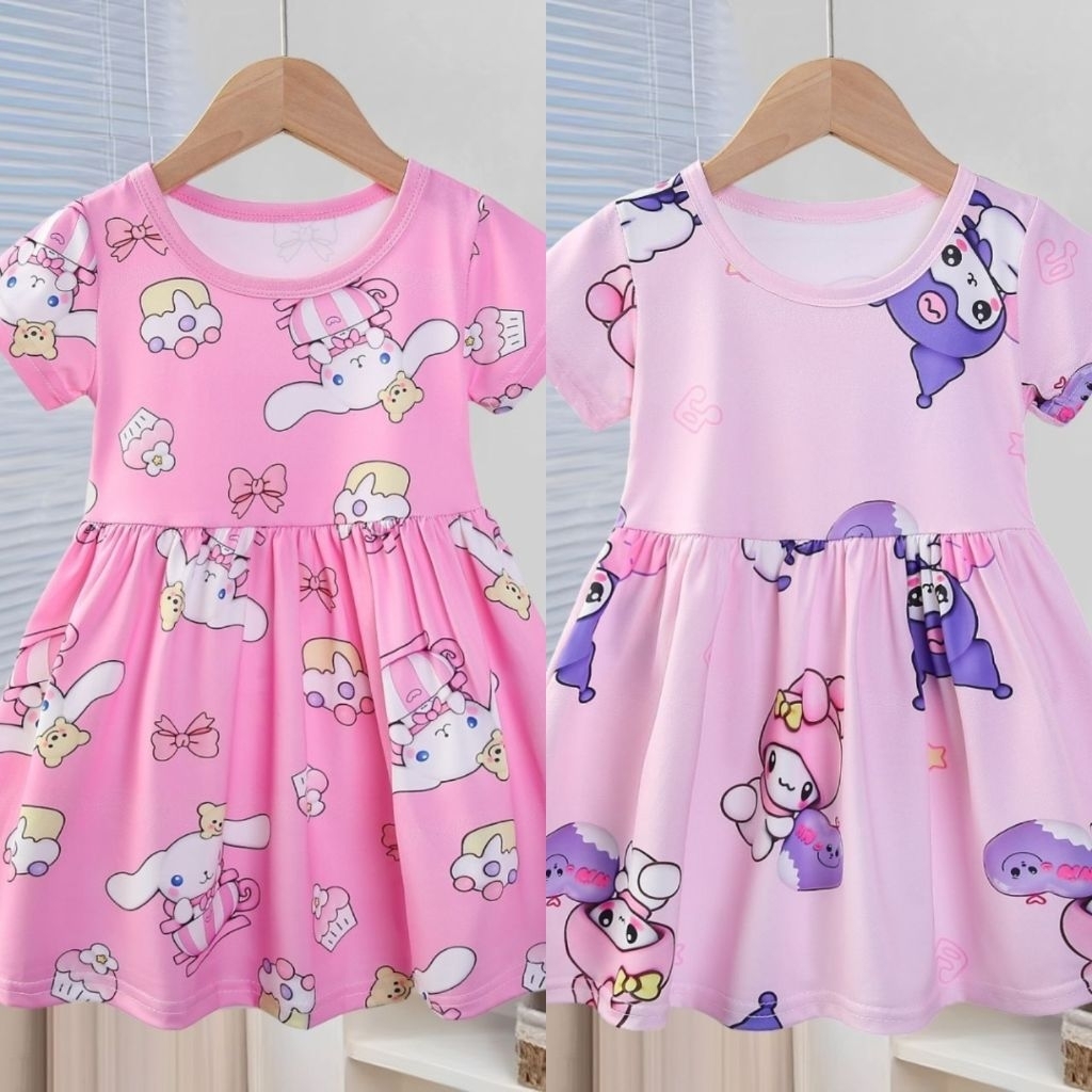 PART II DRESS ANAK ORGANIK Daster anak Jijibear baju ditidur anak perempuan motif karakter sanrio ku