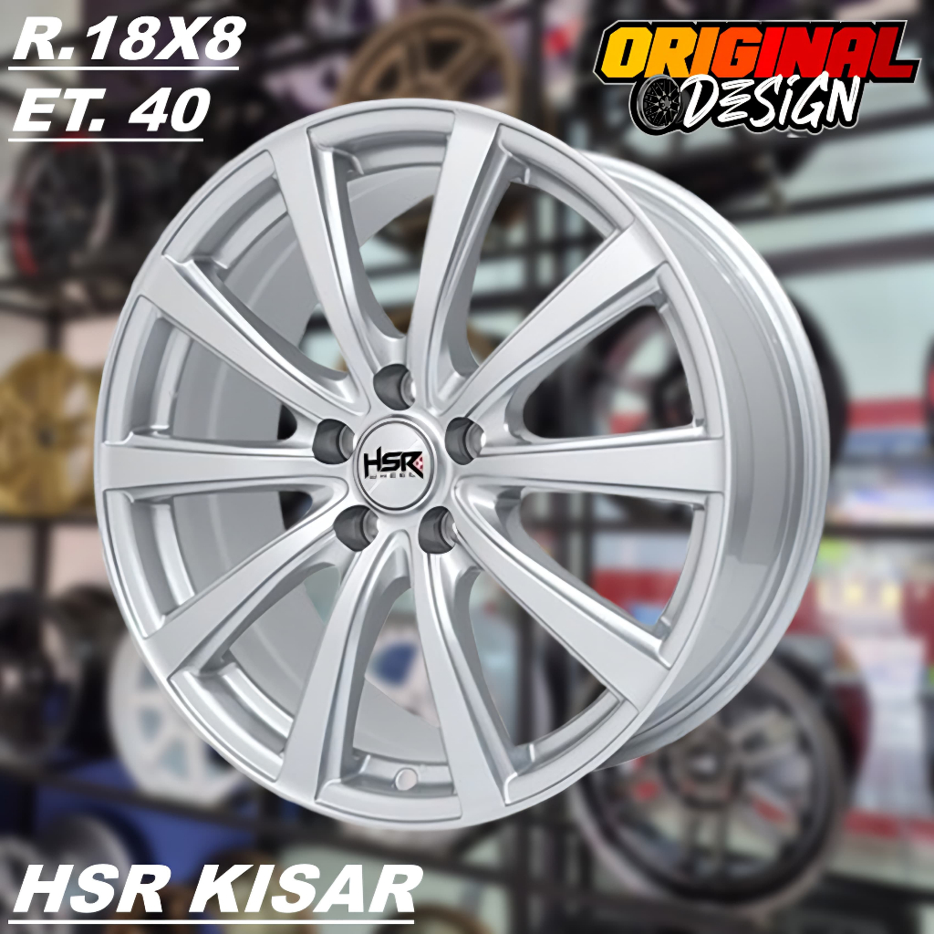 Pelek Mobil Ring 18 Pcd 5X108 Lebar 8 Velg HSR KISAR R18 Silver