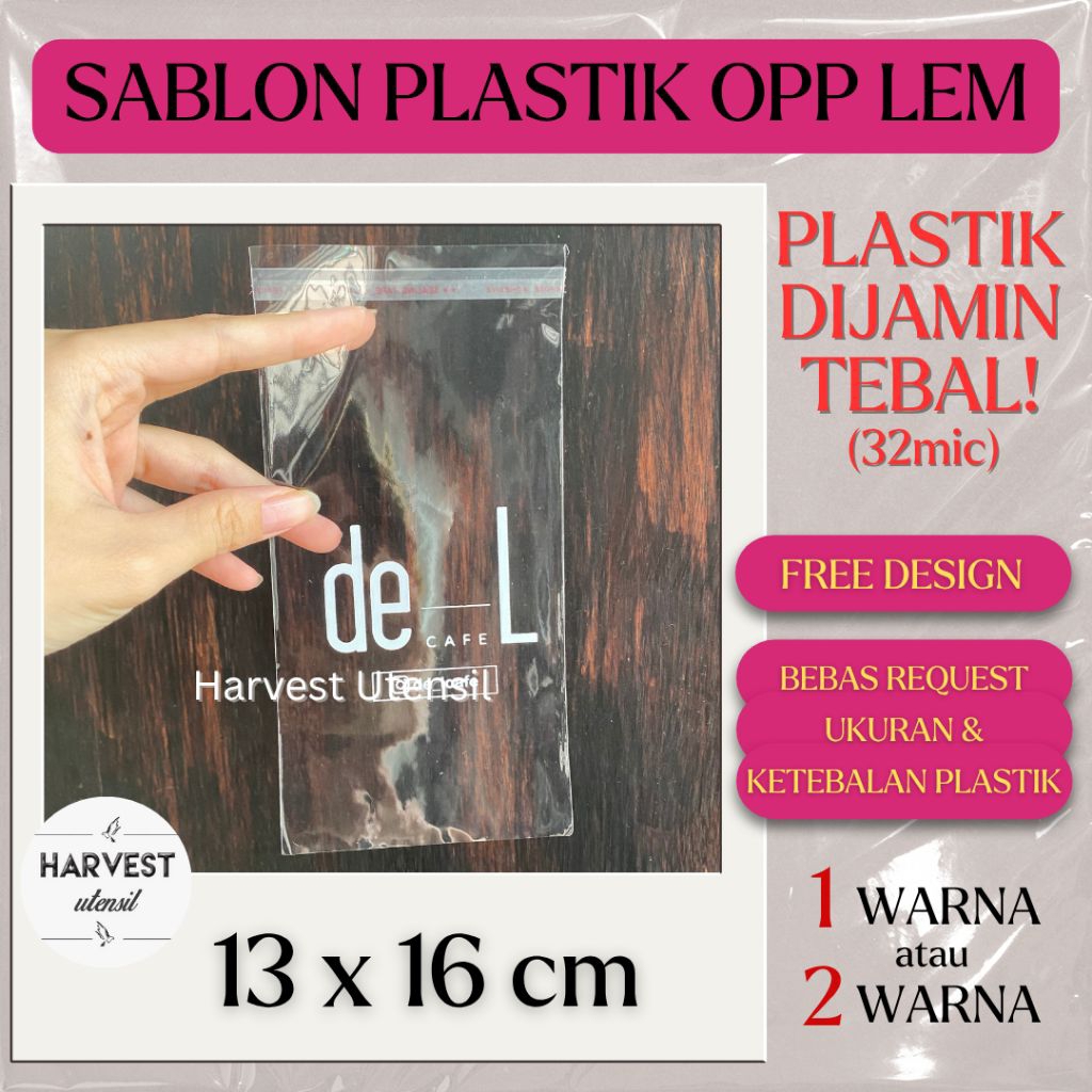 

Sablon Plastik OPP Lem 13x16 Roti Kue Cookies Makanan Aksesoris Tebal