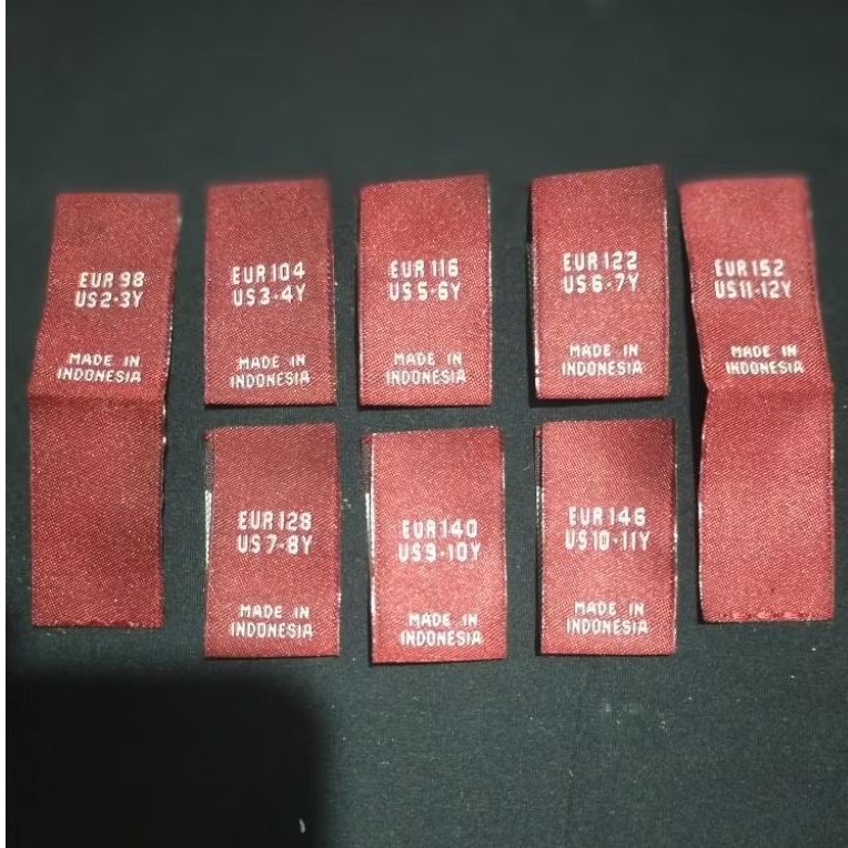 

label merek tag (size) anak