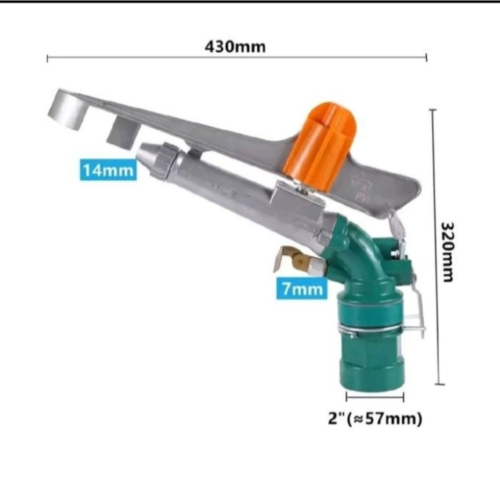 Sprinkler Big Gun Rain PY-40 Ukuran 2 Inch Tembakan 30-35 Meter | Sprinkler Pertanian.