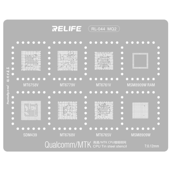 Stencil Cetakan ic Bga RELIFE RL-044 MQ2 MT6758V / MT6779V / MT6761V / MSM8909W RAM / SDM439 / MT676