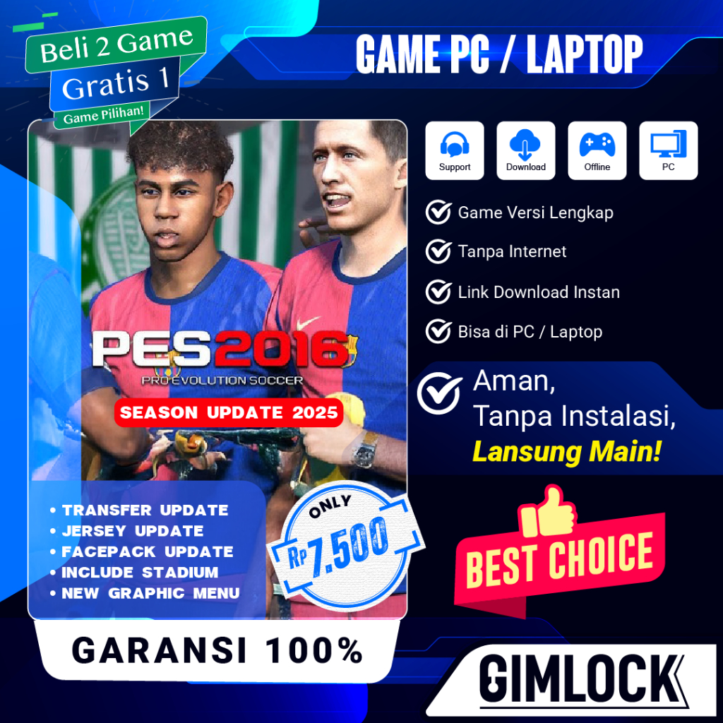 PES 2016 Season Update 2025 | PES Klasik Game PC Ringan Offline – Download Cepat, Langsung Main