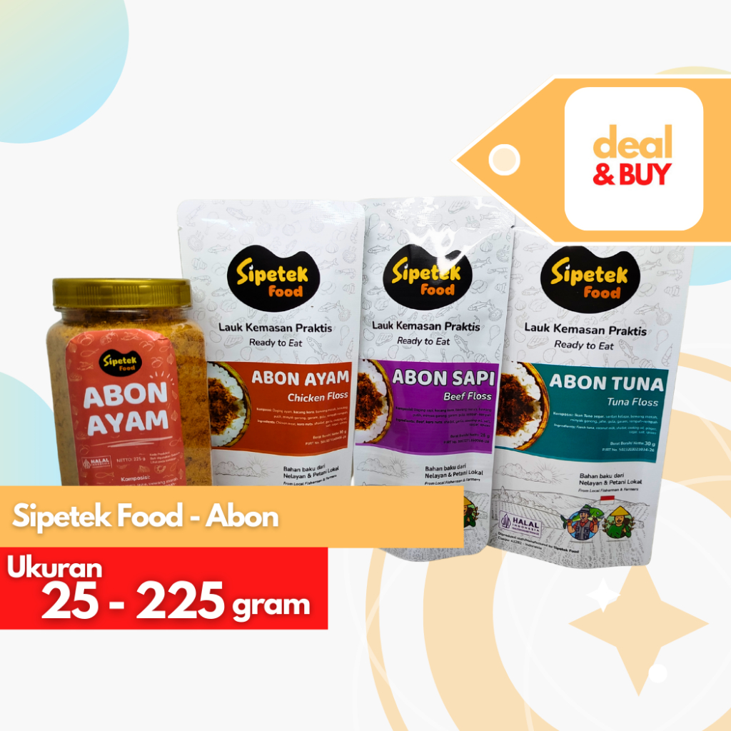

Sipetek Food Abon Sapi Ayam Tuna Asli Original Pouch Toples