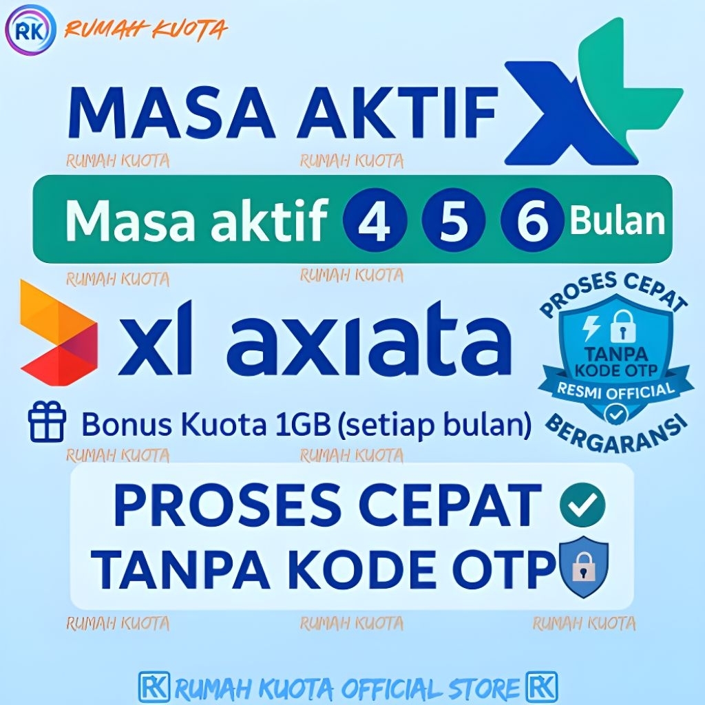 Masa Aktif XL 4 , 5 , 6 Bulan Bergaransi