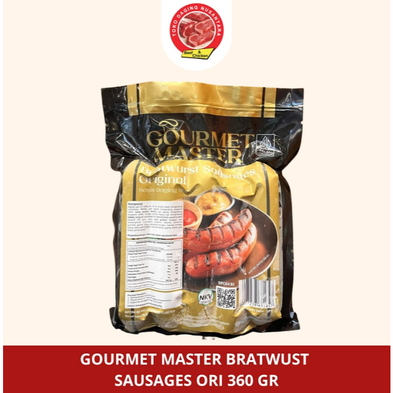

GOURMET MASTER BRATWURST SAUSAGES ORIGINAL 360GR