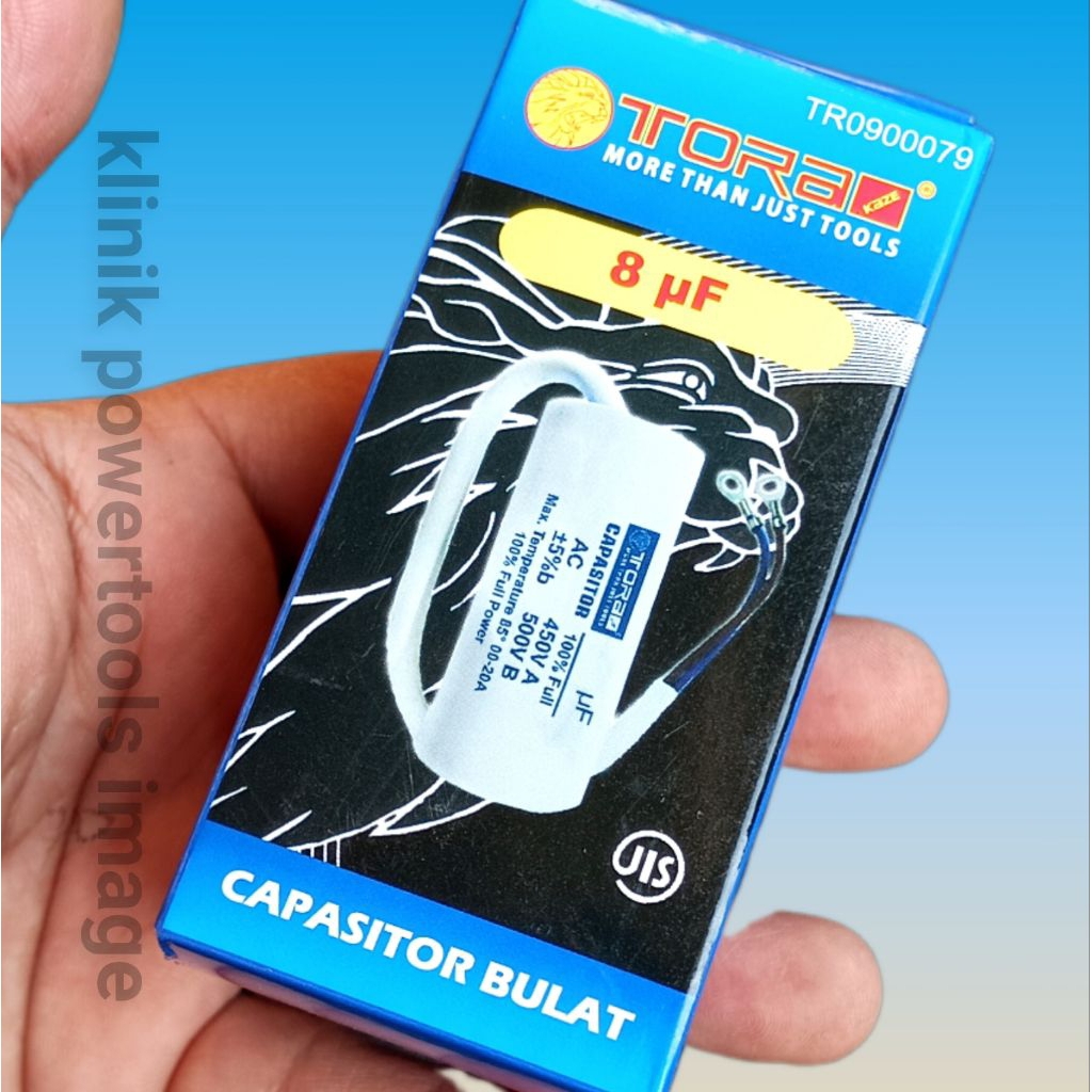 Kapasitor pompa air 8mf Tora original