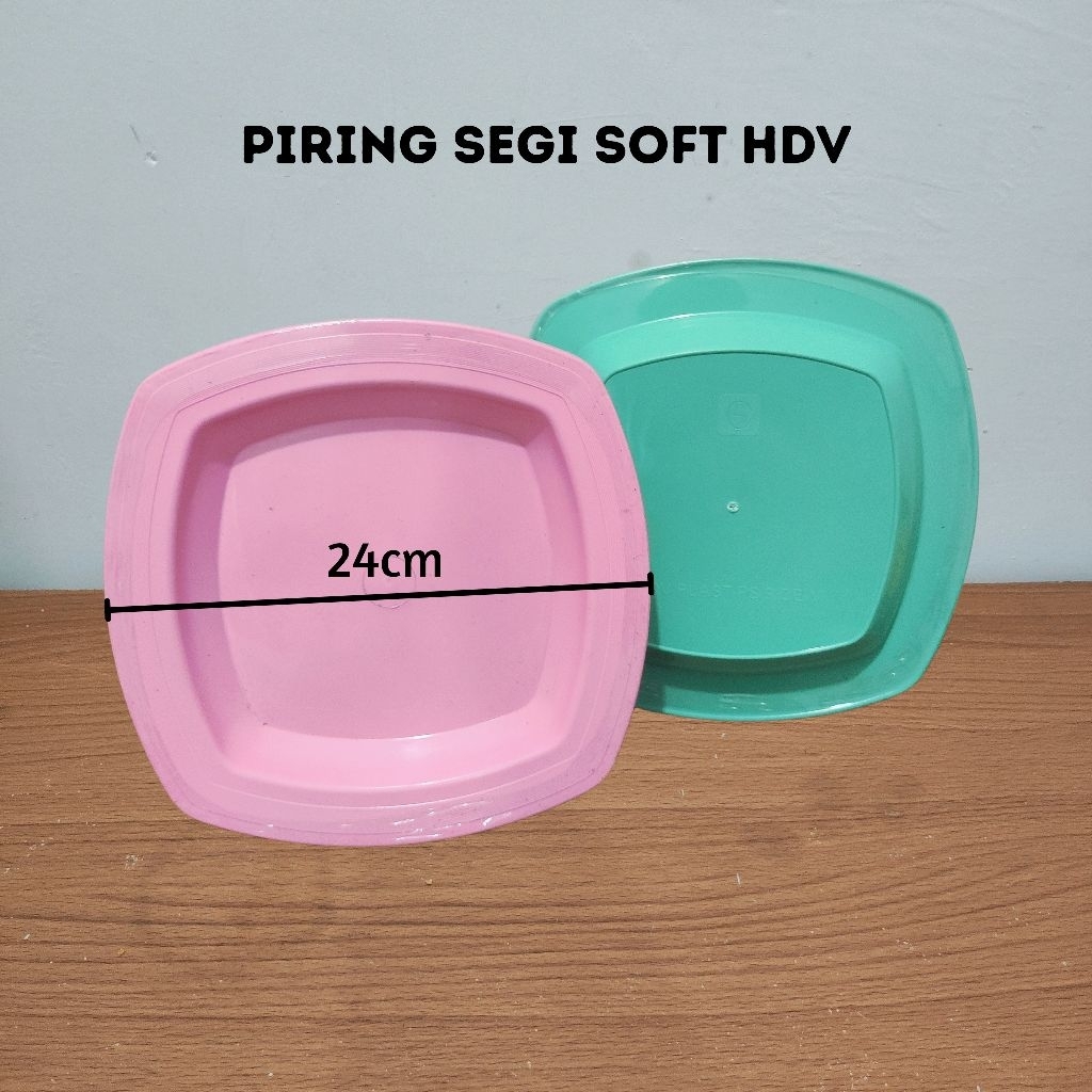 PIRING PLASTIK HDV / PIRING MAKAN PLASTIK SEGI / PIRING WARNA CAMPUR 24CM / PIRING PLASTIK 1 LUSIN /