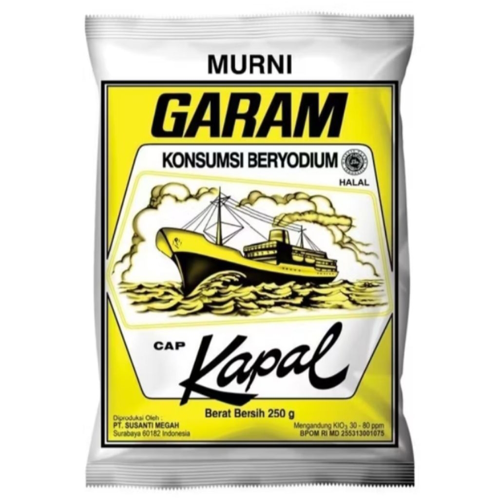 

Garam beryodium Cap Kapal Asli 250gr