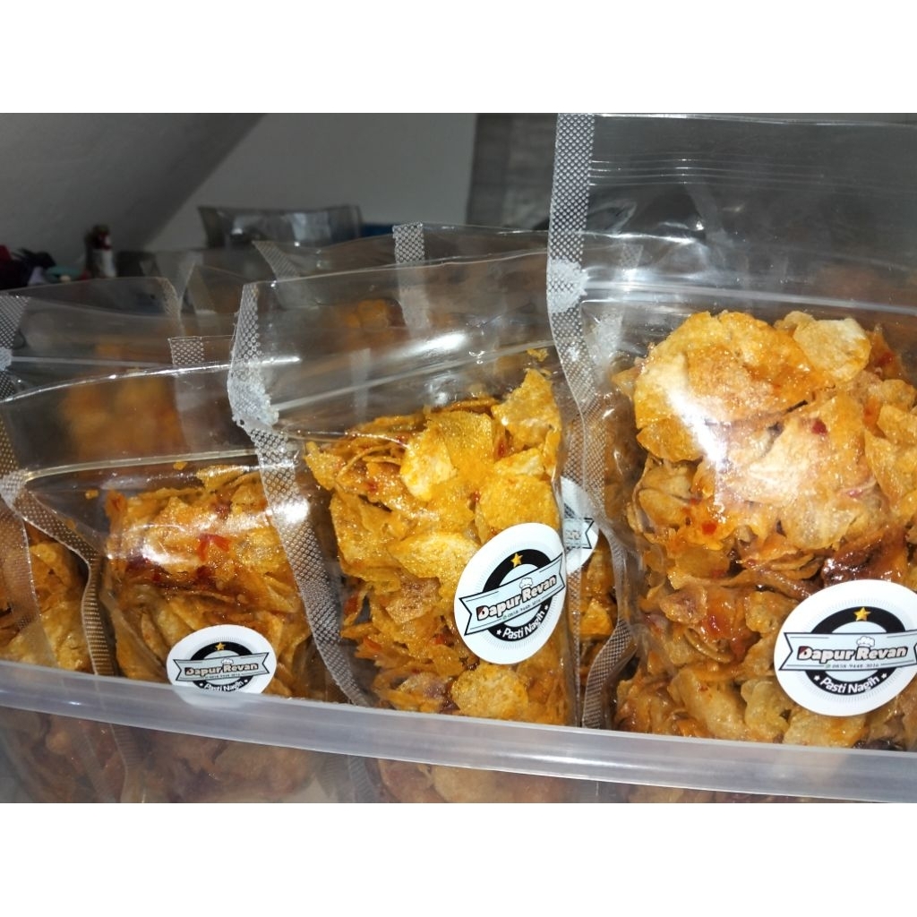 

kripik kentang pedas manis || cemilan pedas