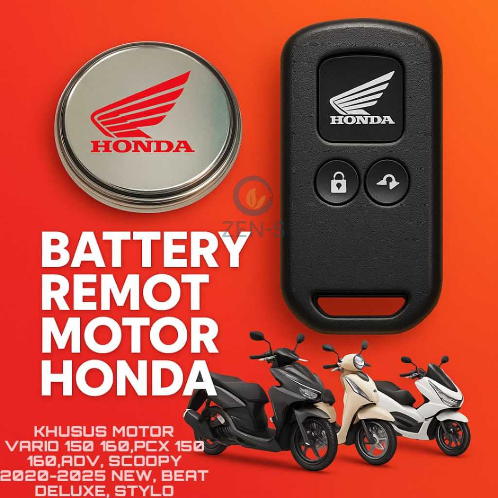Batu Baterai Batre Remot Motor Keyless HONDA VARIO PCX ADV SCOOPY STYLO 150 160 CC Original