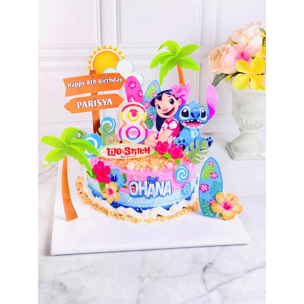

kue ulang tahun anak birthday lilo Stitch topper cake
