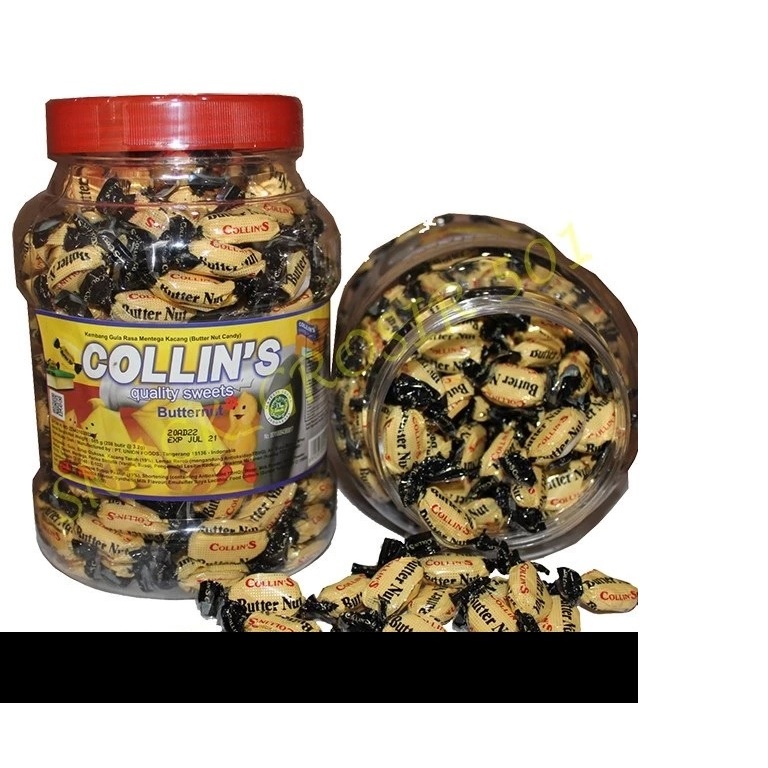 

Permen Collins Butter Nut Rasa Kacang Mentega Isi 208 Pcs X 3,2 Gr (Toples)