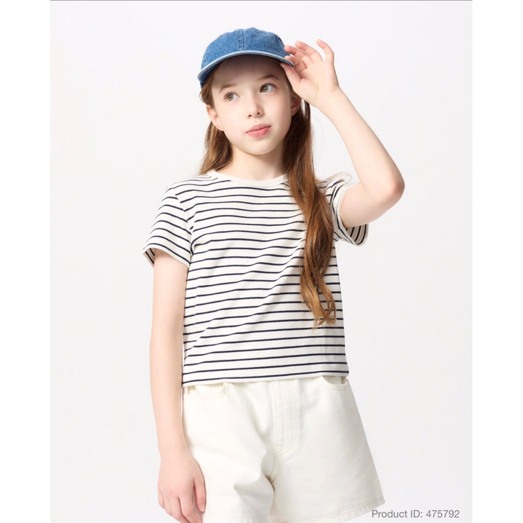 UNIQLO Girls soft ribbed Mini T-shirt | Stripe