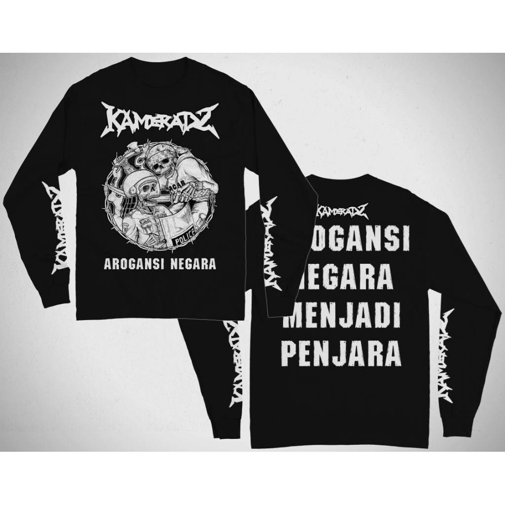 Kaos Band Punk Lengan Panjang Kameradz - Arogansi black