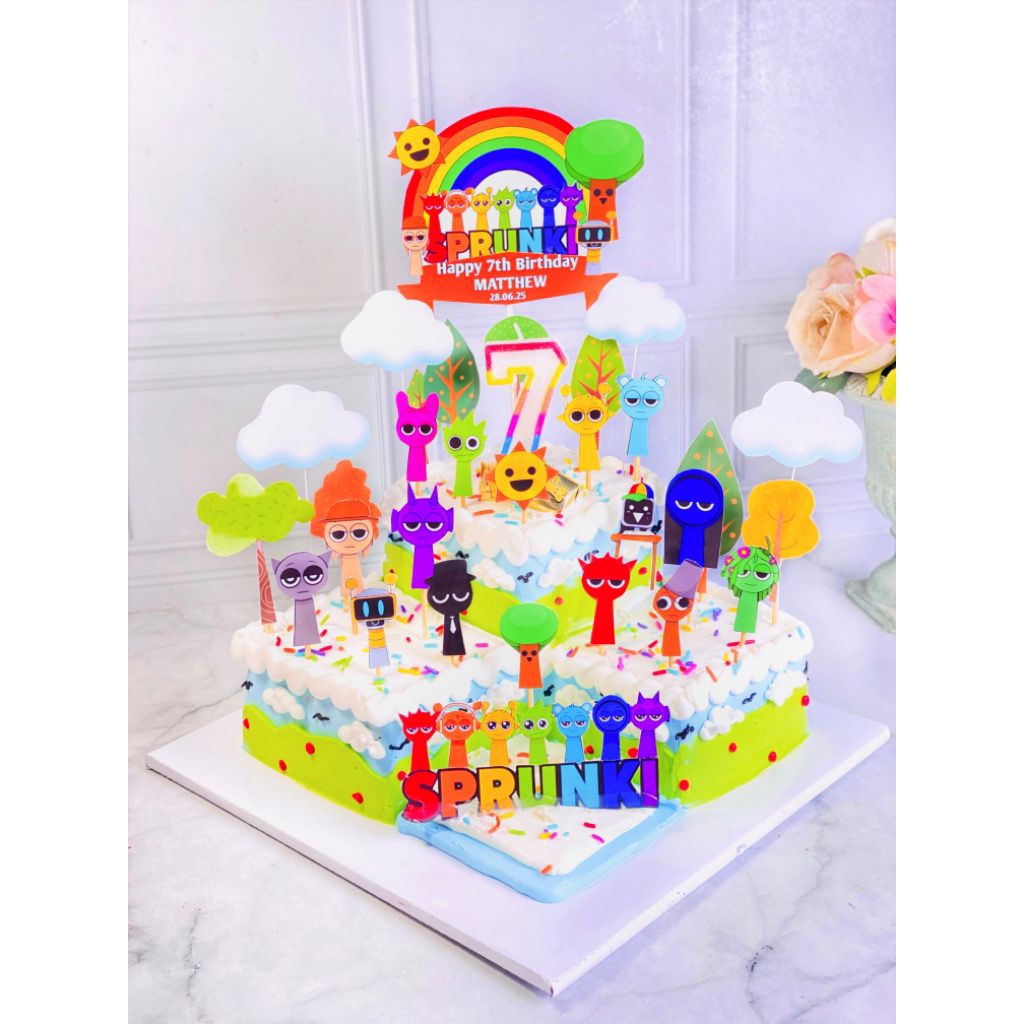 

kue ulang tahun anak birthday sprunki topper cake