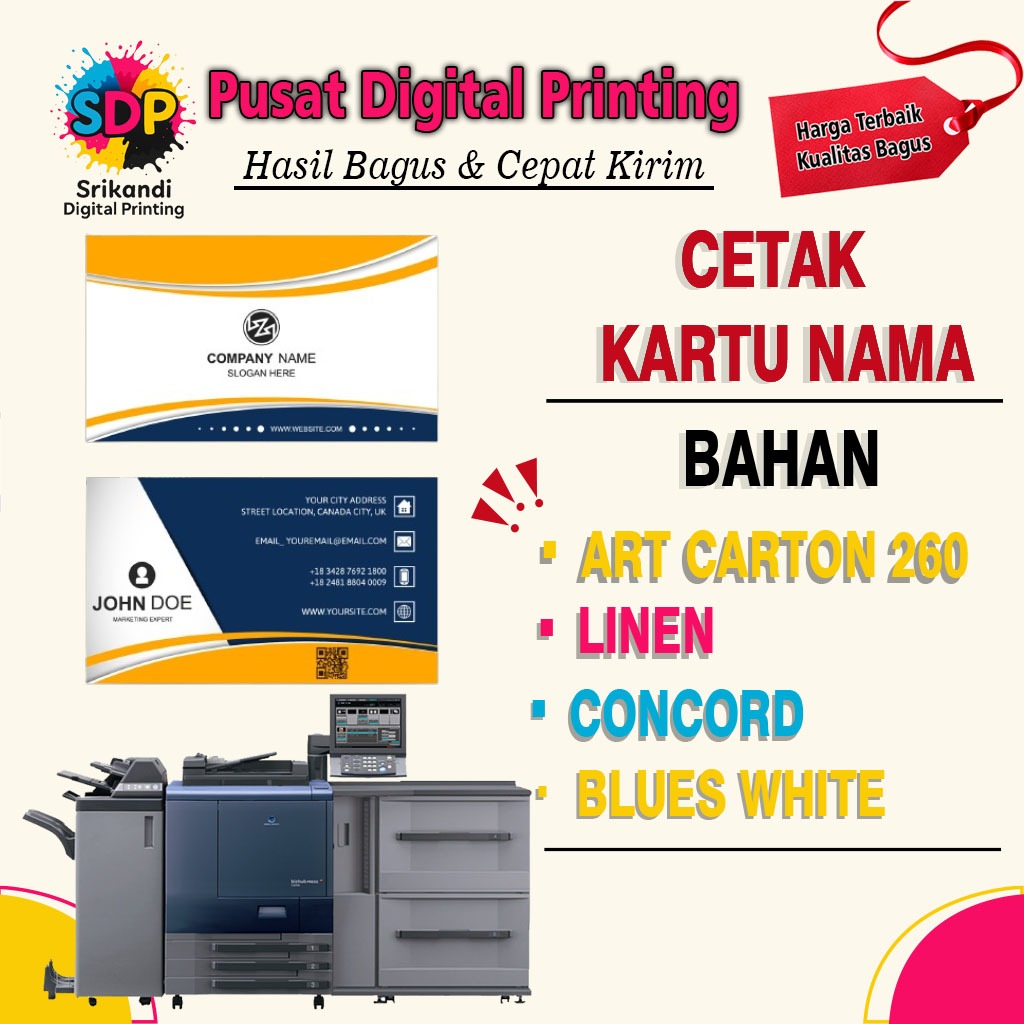 

Cetak / Print Kartu Nama Custom Free Box | ArtCartoon / Linen /Concord / BW | 1 Sisi 2 Sisi