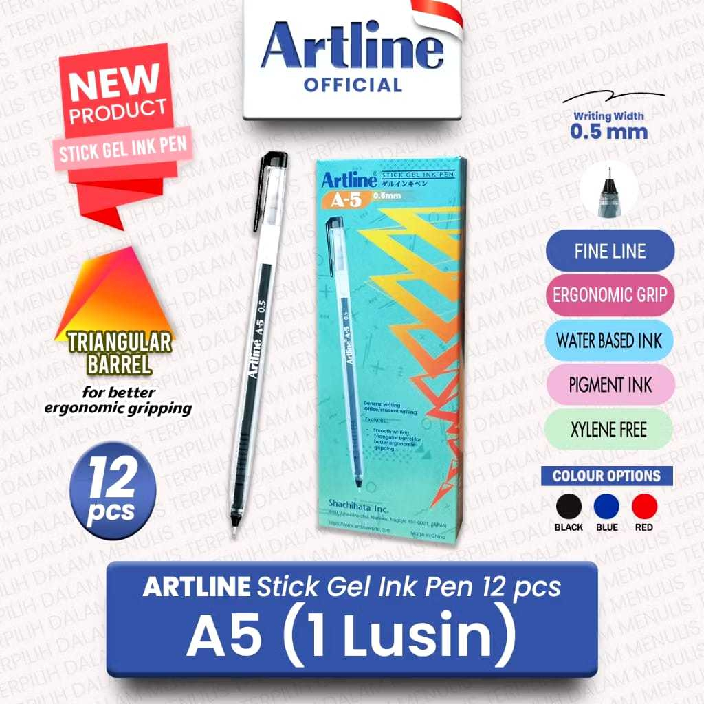 

Bolpoin / Gel Pen Segitiga Artline A-5
