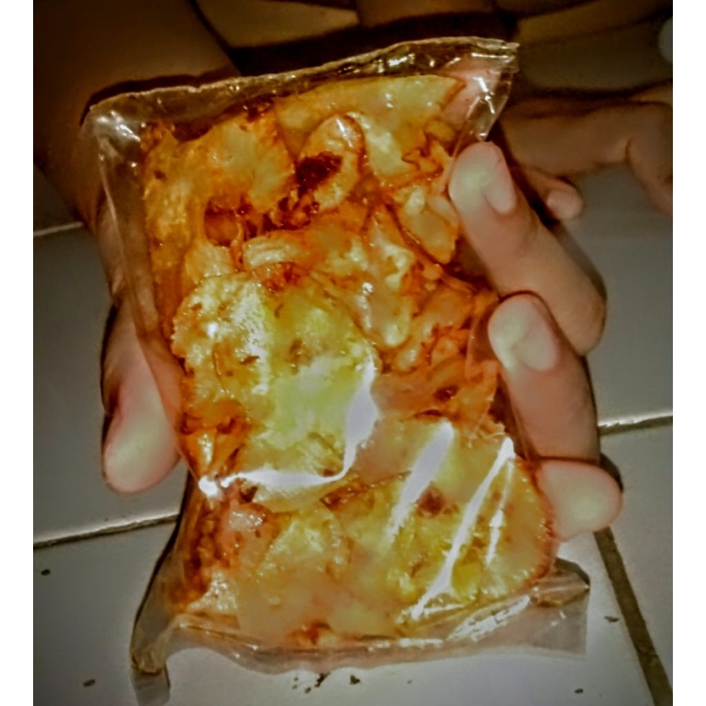 

Kripik singkong pedas ( murni cabe )