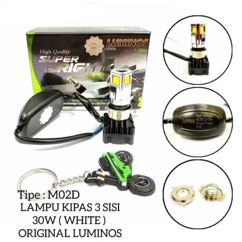 LAMPU DEPAN LED 3 SISI KIPAS LUMINOS MO2D 30WAT ORIGINAL LUMINOS