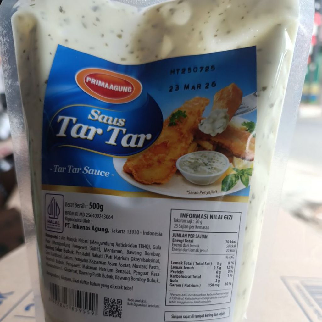 

1 KARTON / DUS SAUS TARTAR 500GR 30PCS PRIMA AGUNG TAR TAR