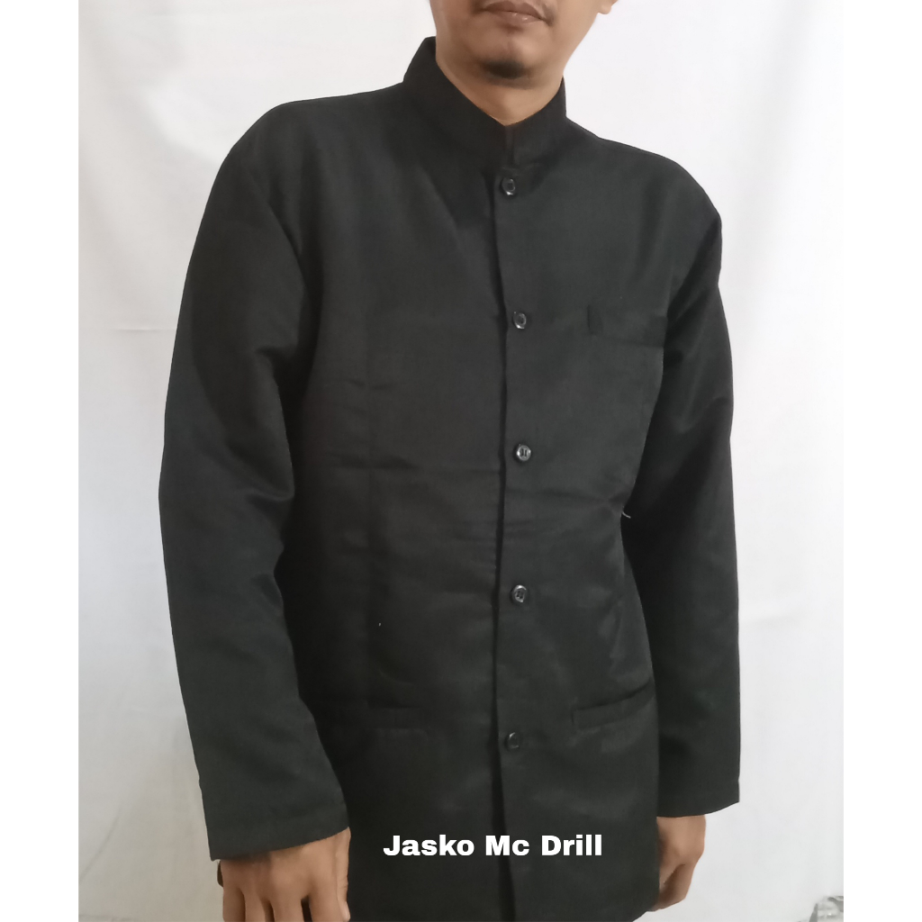 el morris D - Jasko Jas Koko Dewasa M-XXXL Katun Tebal High Twist Hitam & Putih Polos Big Size Jumbo