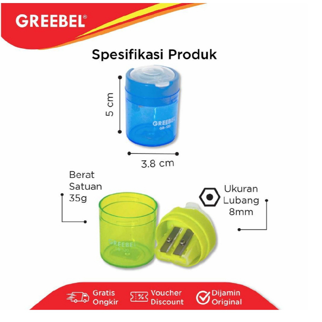 

GB-120 Rautan Pensil Serutan Sharpener 1(PCS) - Mantap Pensil Rautan