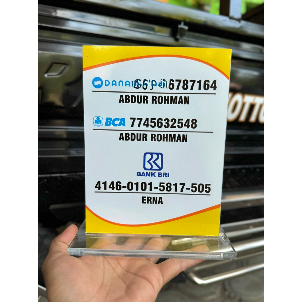 

UKURAN 15x20cm AKRILIK MEJA BAHAN TEBAL BISA CUSTOM REKENING DLL