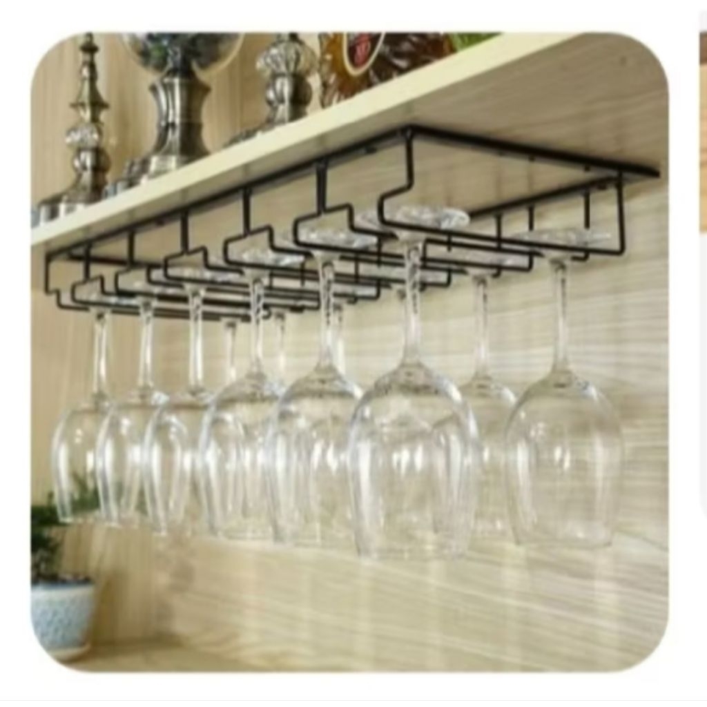 gantungan gelas / rak gelas gantung / rak gelas gantung minibar
