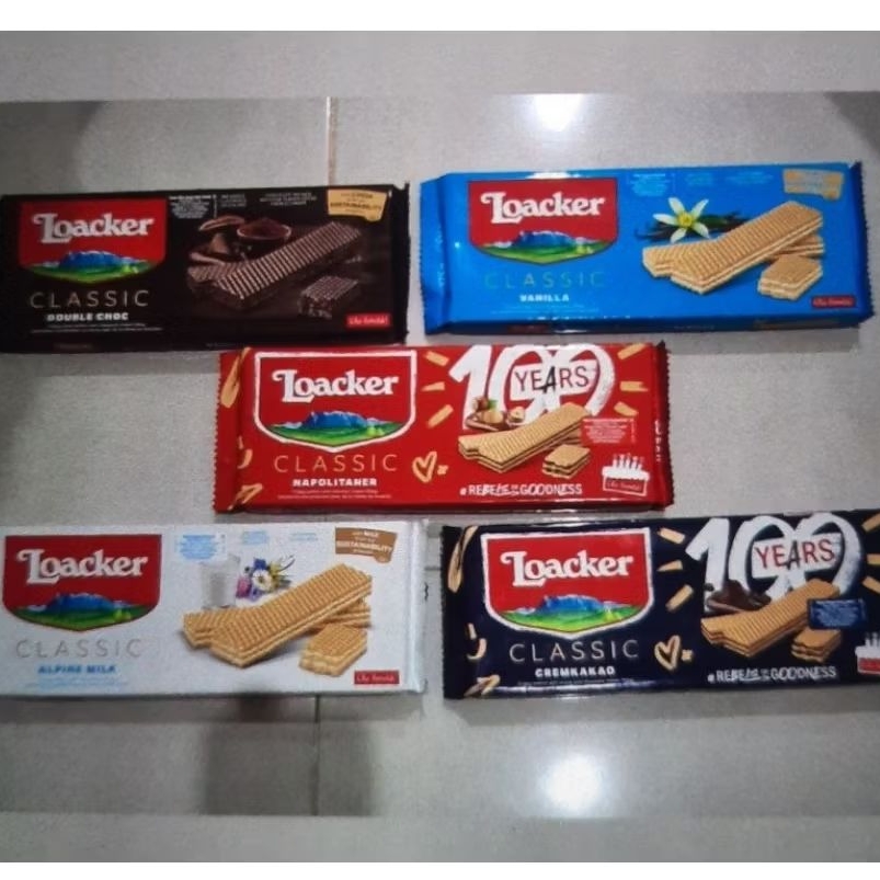 

EXP Sep2026 Big Size Loacker Wafer Dark Chocolate Vanila Hazelnut 175gram (AMAN +PACKING)