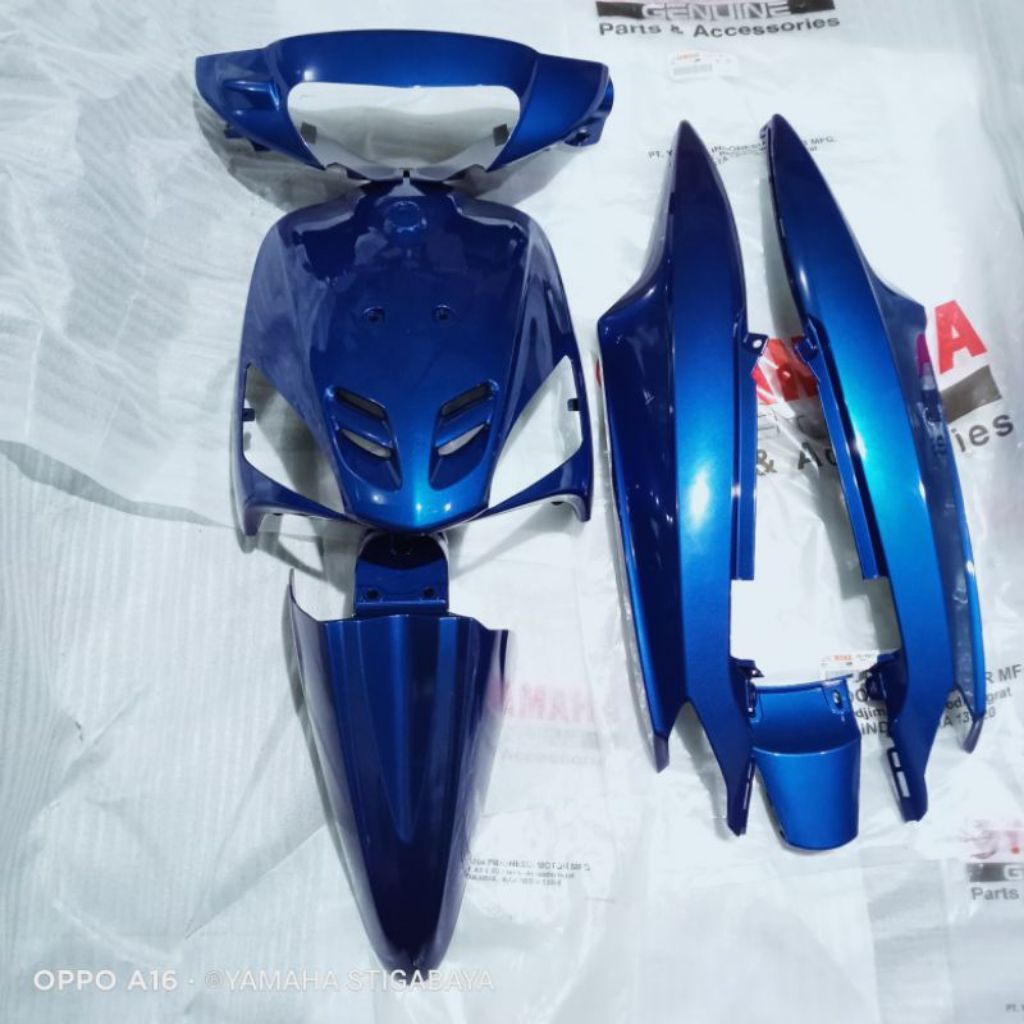 cover body halus full set mio sporty warna biru