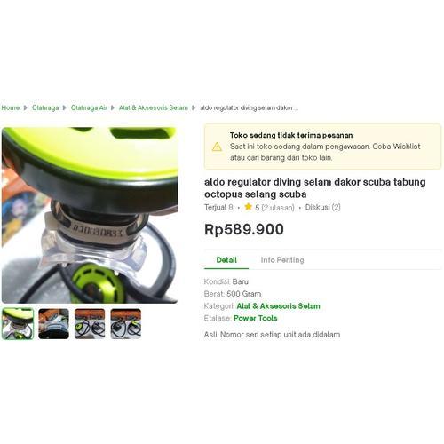 aldo regulator diving selam dakor scuba tabung octopus selang scuba