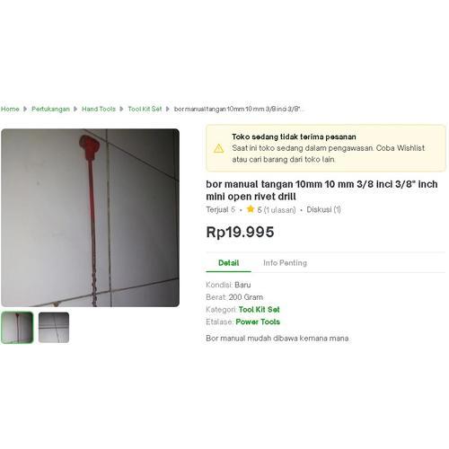 

bor manual tangan 10mm 10 mm 3/8 inci 3/8" inch mini open rivet drill