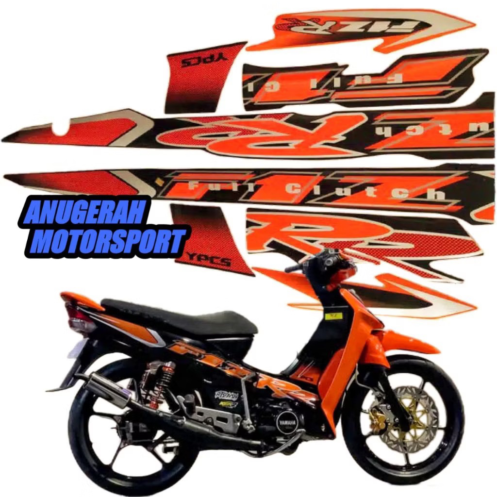 striping sticker lis fiz r full clutch 2002 orange hitam f1zr fizr