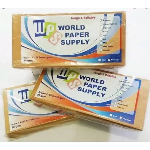 

[BARU] Amplop Coklat Uk. Kabinet ( 11 X 24 cm ) Merk WPS - OBRAL MURAH