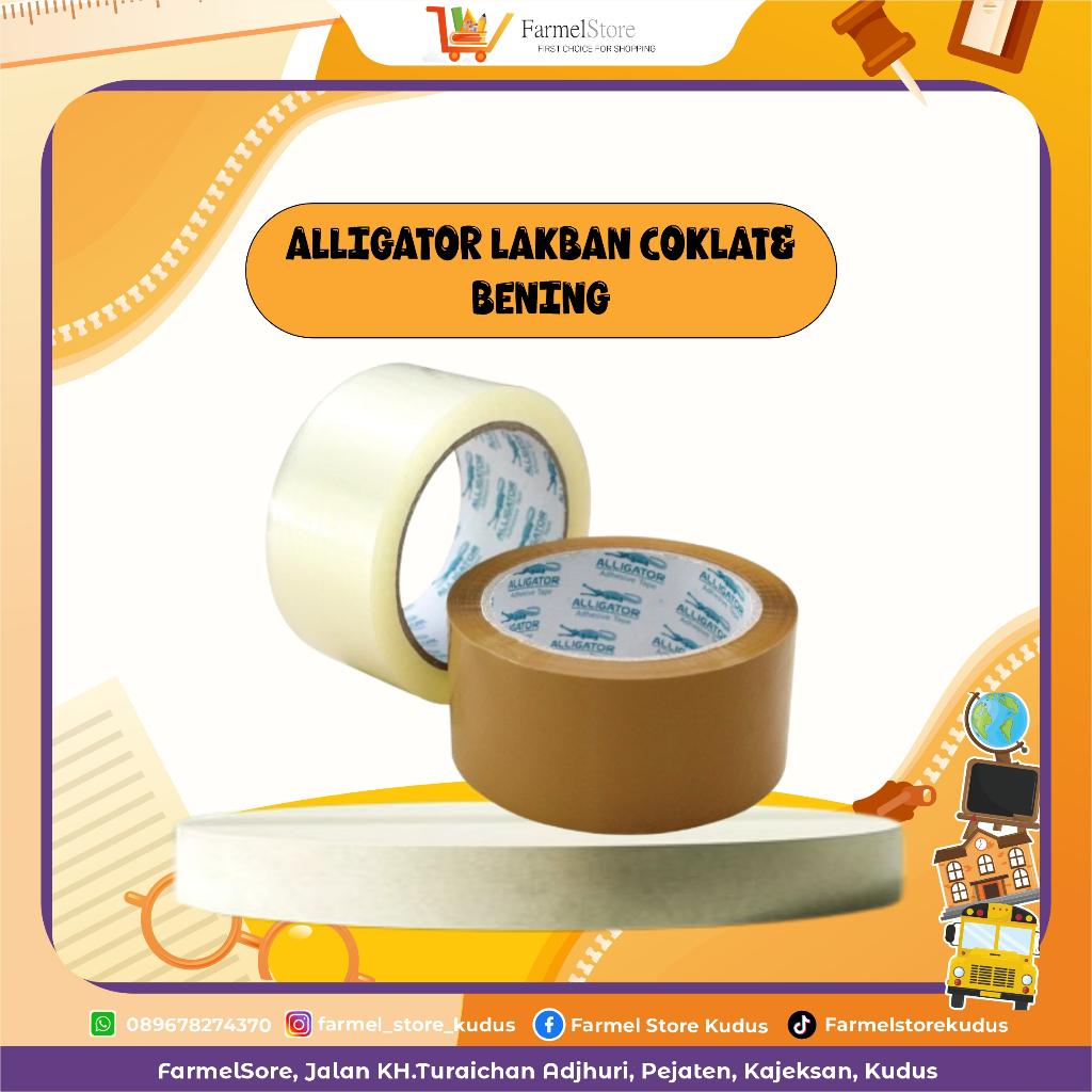 

Alligator Lakban Coklat & Bening