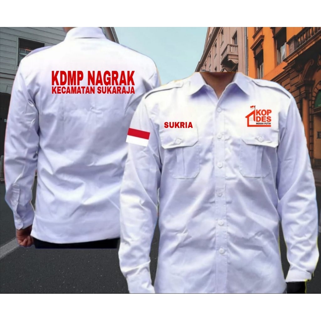 kemeja bordir koperasi merah putih kemeja koperasi merah putih baju koperasi merah seragam koperasi 
