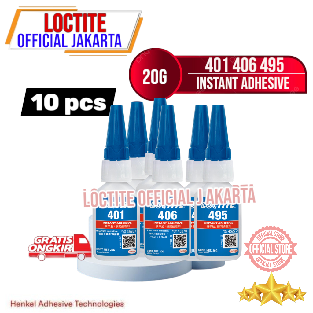 

(10 PCS) Lem 401 406 495 Instant Adhesive Lem Instan Lem Super 20 gr Box Lem 401 406 495 10 Pcs