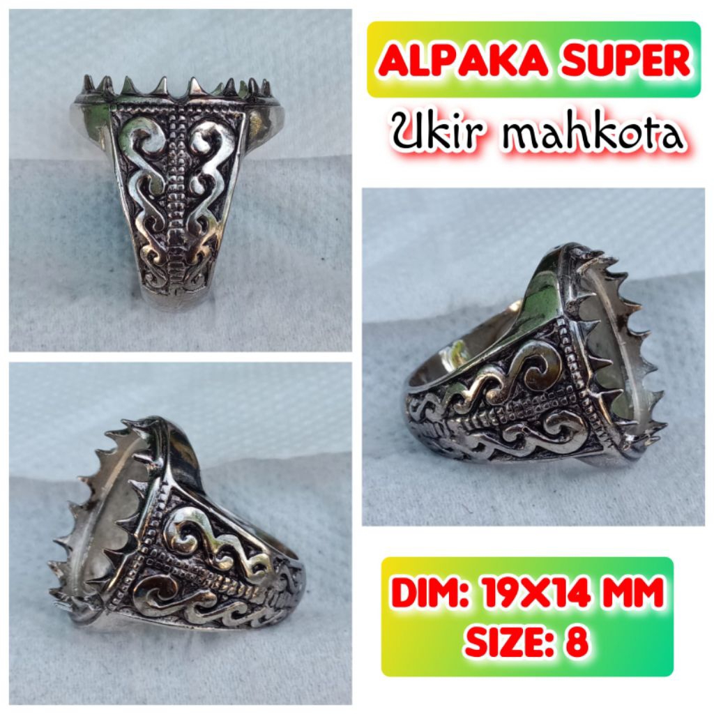 emban batu akik dan permata alpaka super ukir mahkota.26