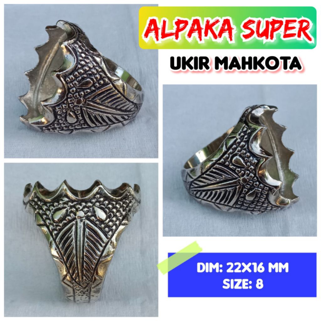 emban batu akik dan permata alpaka super ukir mahkota.48