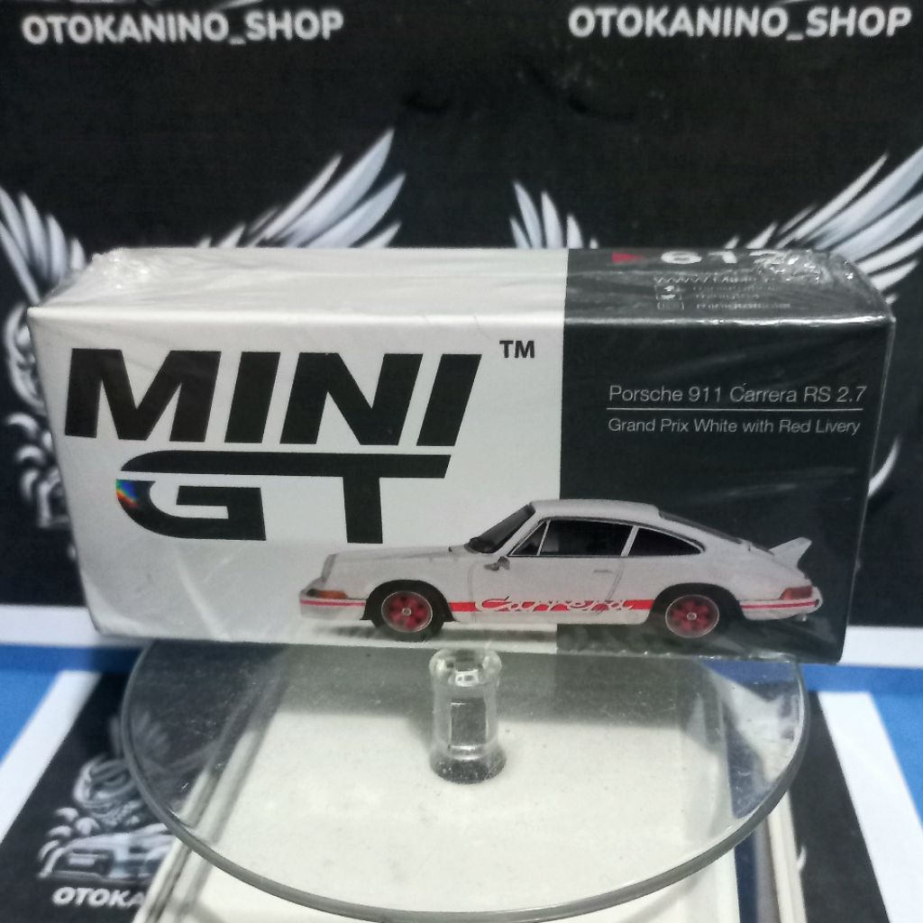 Mini GT Porsche 911 Carrera RS 2.7 White, Red Strip