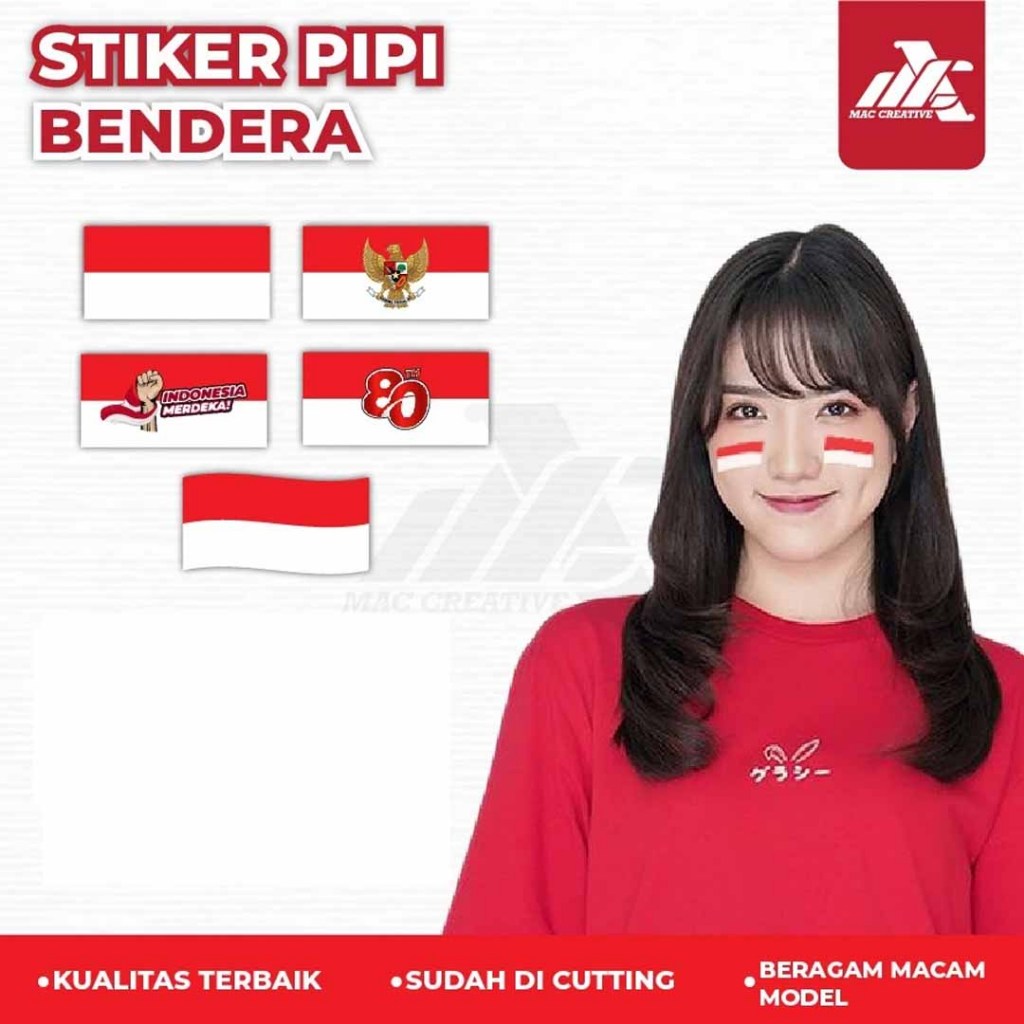 

Sticker Pipi Dirgahayu Bendera Merah Putih 3 x 4 / 17 AGUSTUS ( 36 pcs )