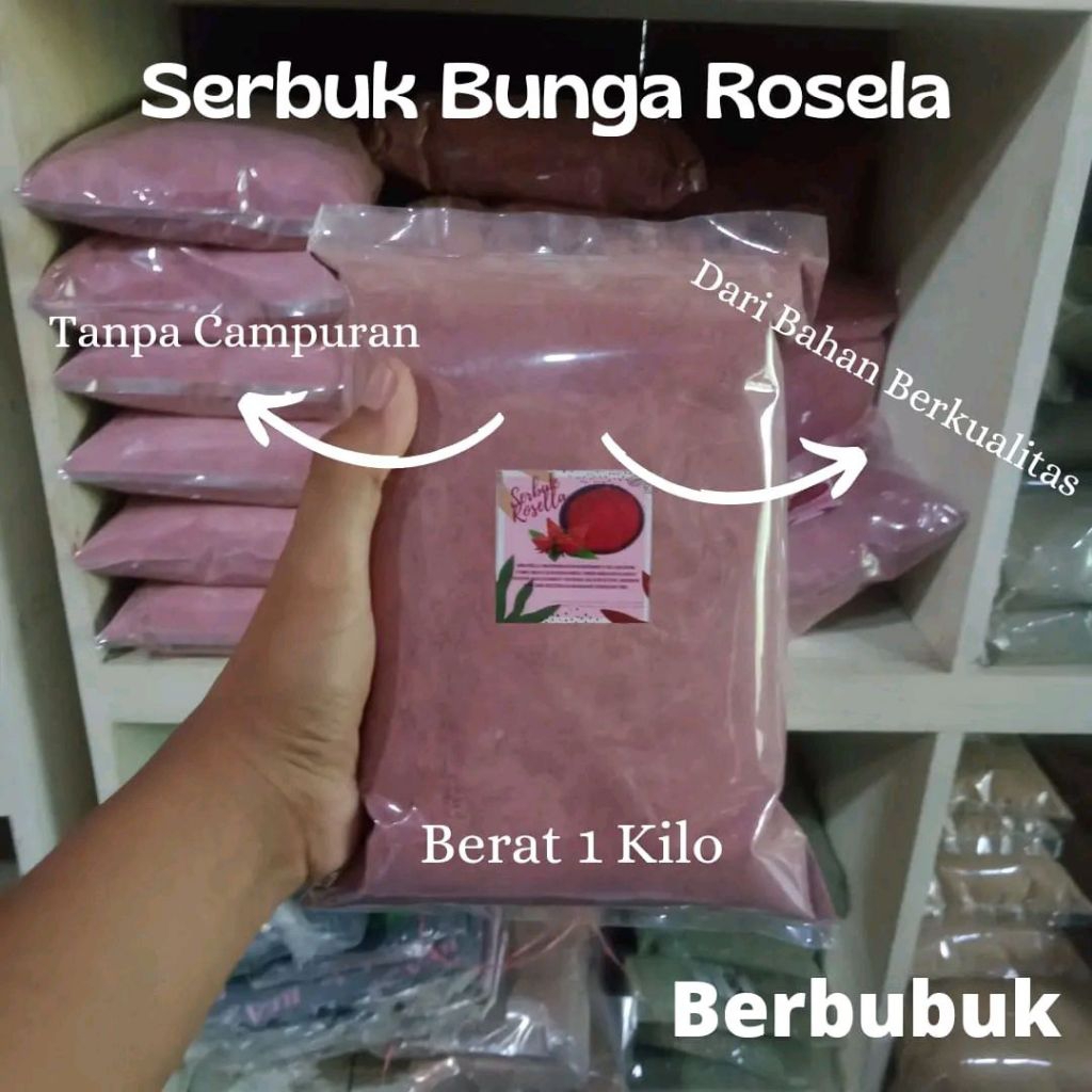 

Bubuk Serbuk Bunga Rosela / Rosella 1KG 1000 Gram Simplisia Murni Asli Herbal Jamu Original