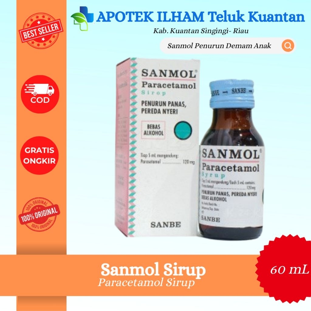 SANMOL Sirup 60 ml penurun panas anak
