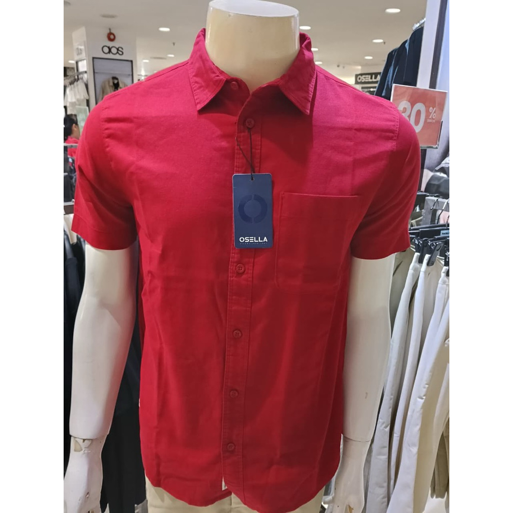 kemeja lengan pendek pria model slimfit original OSELLA