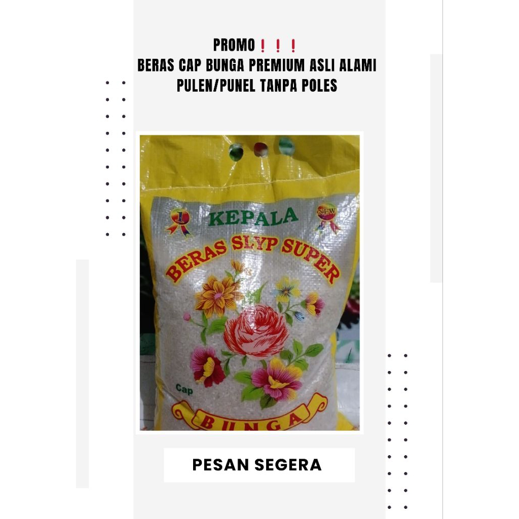 

Beras punel/pulen khas jatim cap bunga premium murah meriah 5kg promo beras enak berkwalitas