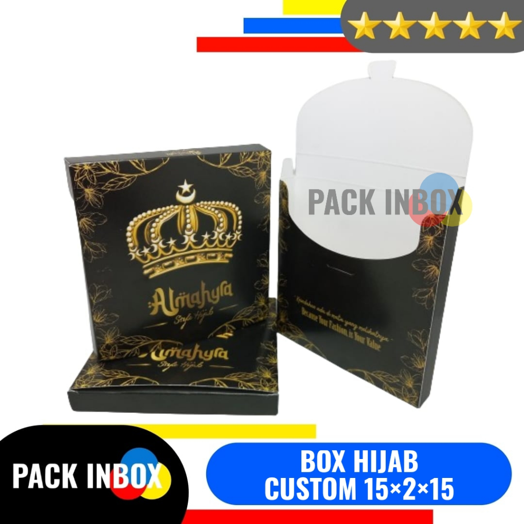

BOX HIJAB CUSTOM DESAIN 15x2x15 BOX JILBAB CUSTOM DESAIN 15×2×15 KARDUS HIJAB CUSTOM