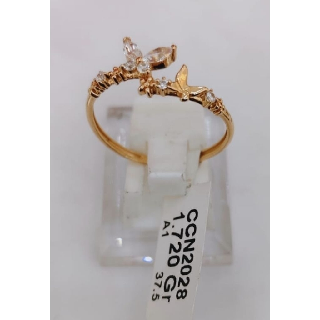 cincin emas kupu kadar 375/8K (1.72gram uk22)