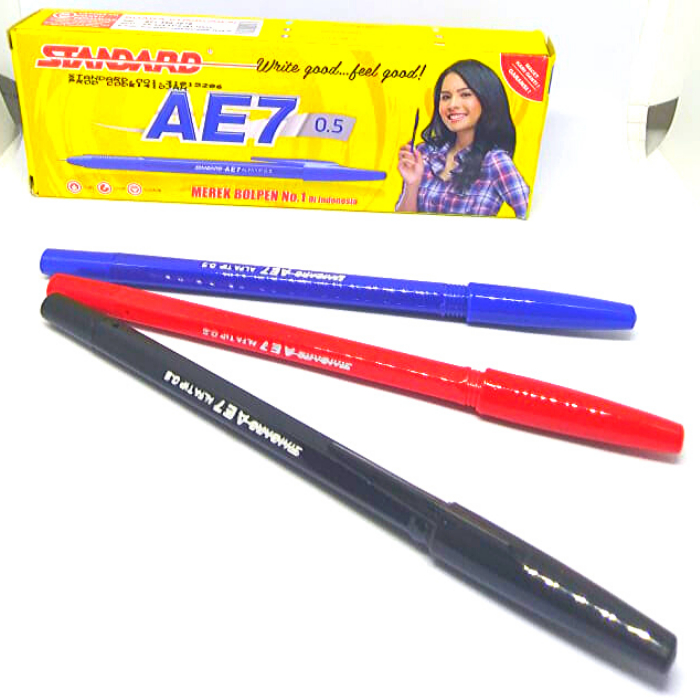 

Pulpen Standard Tipe AE7 Warna Tinta Hitam Biru dan Merah (pcs)